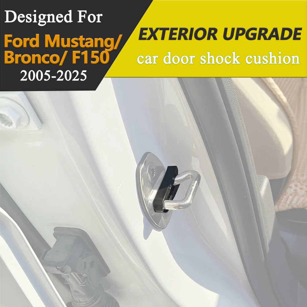 Door Cushion Shock Absorber Pad Reduce Noise Silicone Rubber for Ford Mustang Bronco Sport F150 Latch Protector Accessories