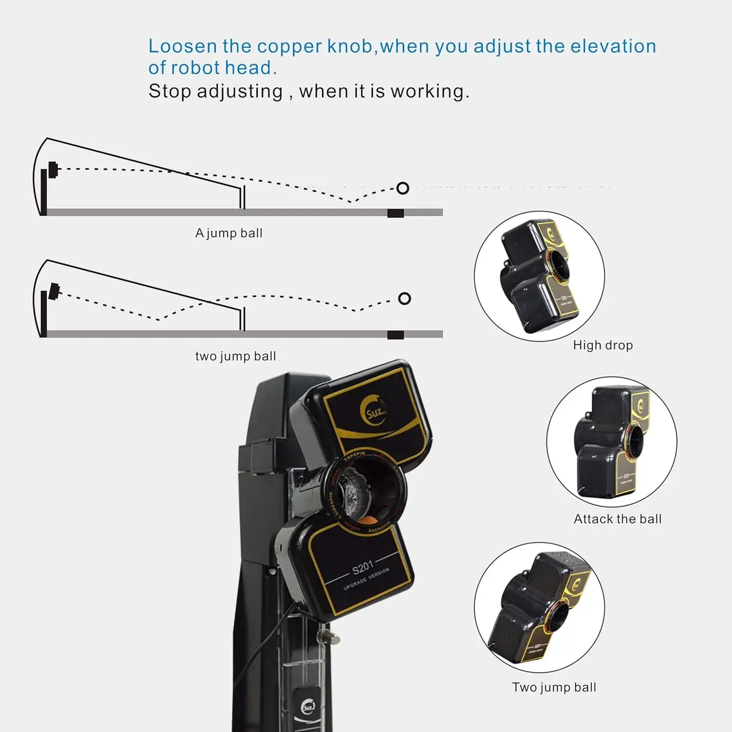 Robot tenis meja, dengan mesin bola Ping Pong S201 mesin tenis meja otomatis untuk latihan dengan 40mm + Tenis Meja