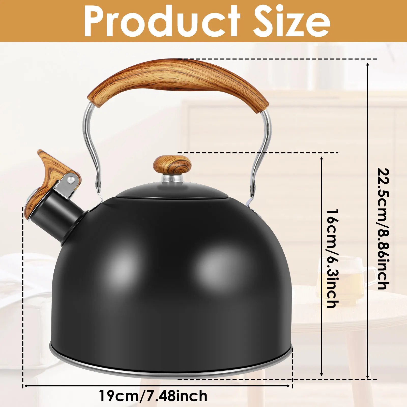 2.5/3L nerez ocel píšťala var stovetop čaj rychlovarná konvice pro provést čaj heat-resistant ovládat plyn indukce sporáky čaj kettles