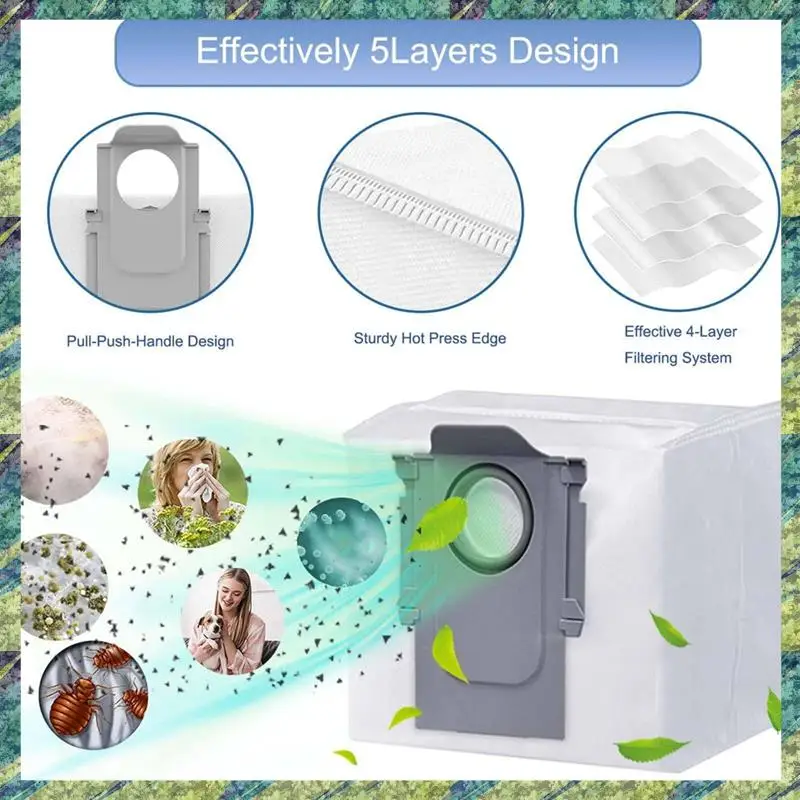 

Nana 23 шт. для Roborock S7 Maxv Ultra S7 Pro Ultra робот, моющаяся в пылесосе, основная боковая щетка, HEPA-фильтр, накладка для швабры, детали мешка для пыли