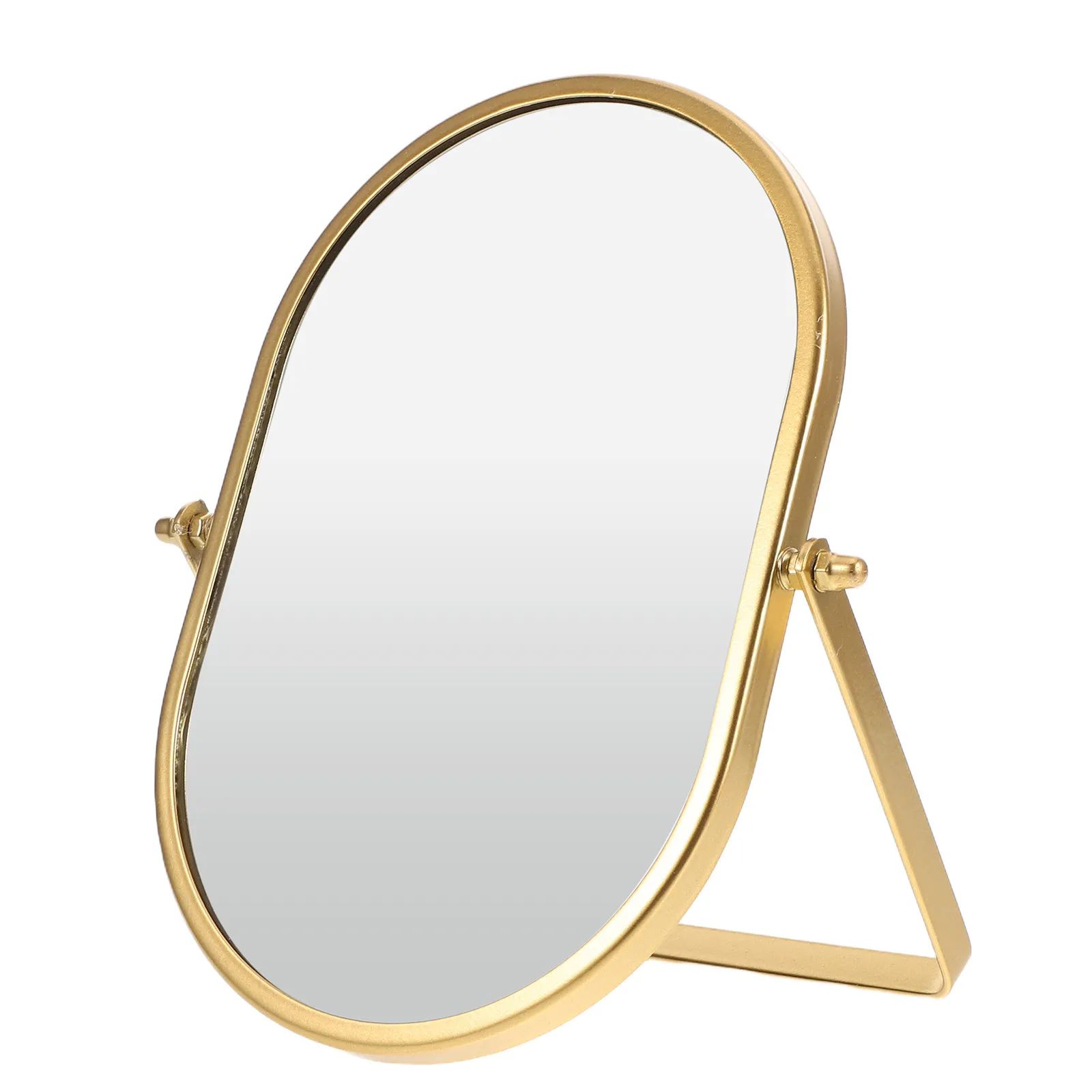 

Портативное овальное настольное зеркало с золотым покрытием, вращающееся на 360 градусов, маленькое косметическое зеркало для стола, туалетного столика, путешествий, элегантный декор