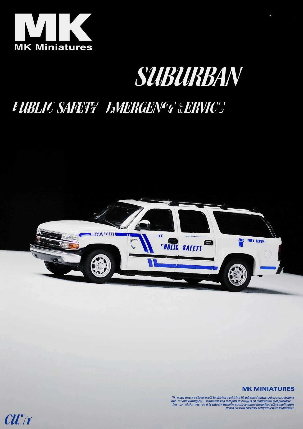 Pre-sale MK Miniatures 1/64 Suburban Emergency Response Vehicle 2003 Diecast Model Car Limited Collection Toy Vehicle Models