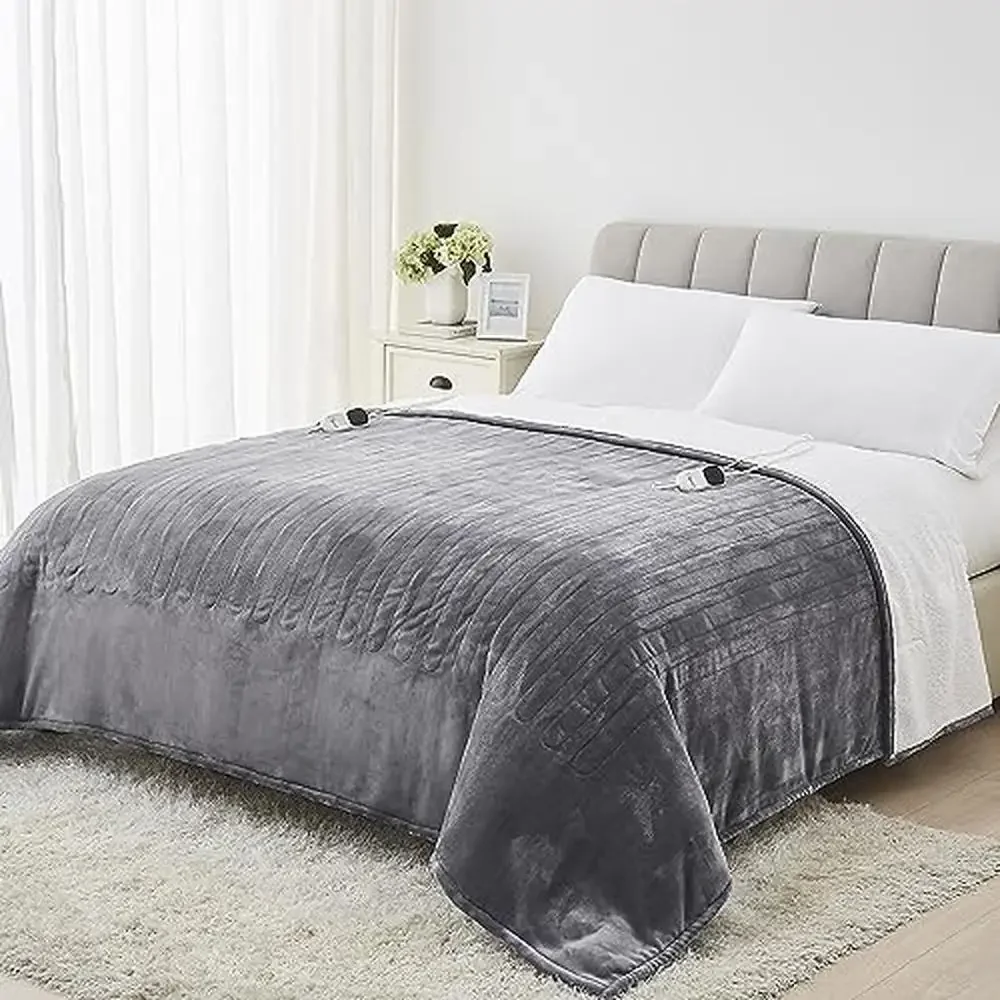 

Heated Electric Blanket King Size 100"x90" Fast Heating Throw with 10 Levels&8 Hours Auto Off Energy Saving Safe Double-Sided