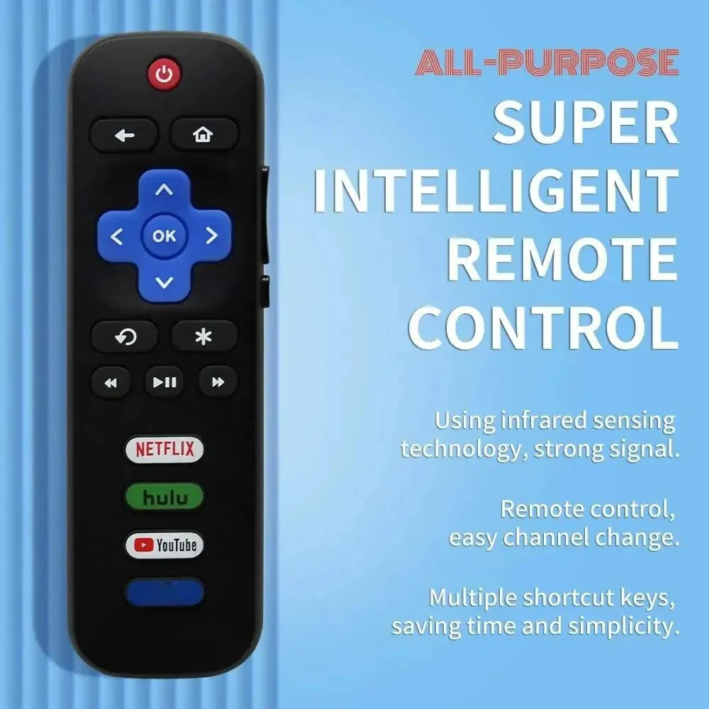 New RC280A Remote Only For Roku TV For TCL Hisense Onn Philips Roku TVs (Not For Roku Stick Or Box) Replacement Remote Control