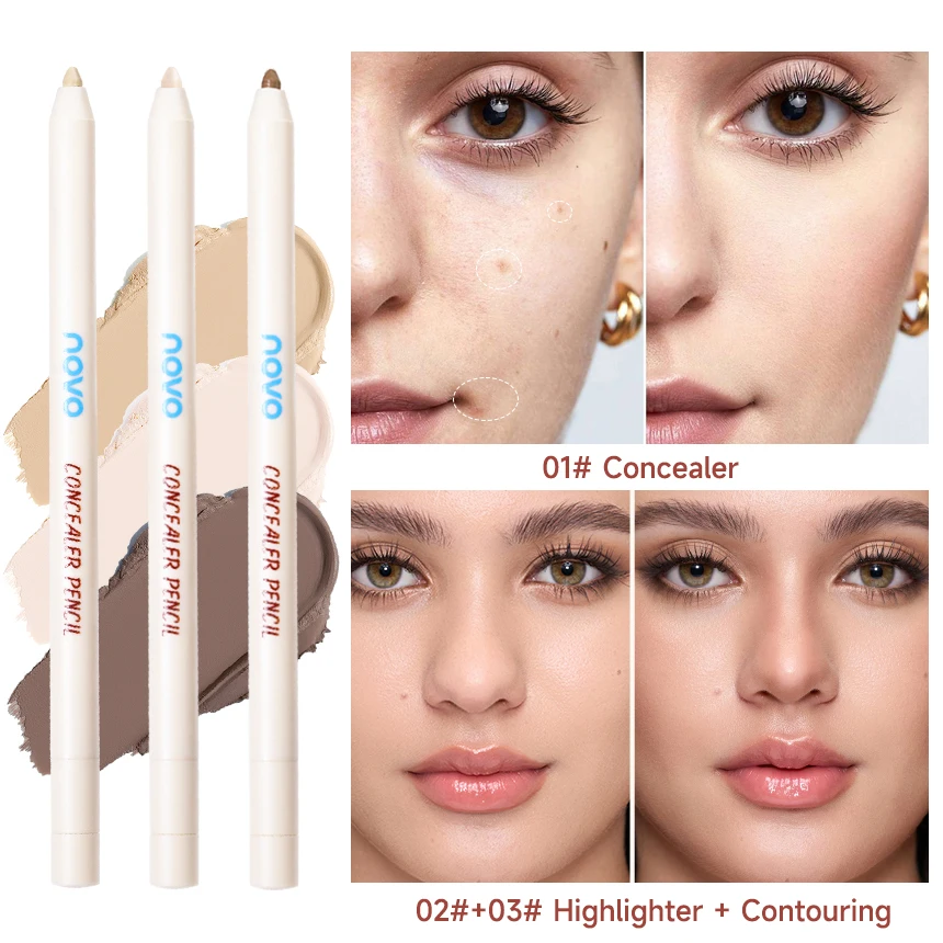 قلم/عافي عيوب الوجه والعين مع مبراة، مقاوم للماء، تغطية طبيعية لا تشوبه شائبة للهالات السوداء، ندبات حب الشباب والنمش