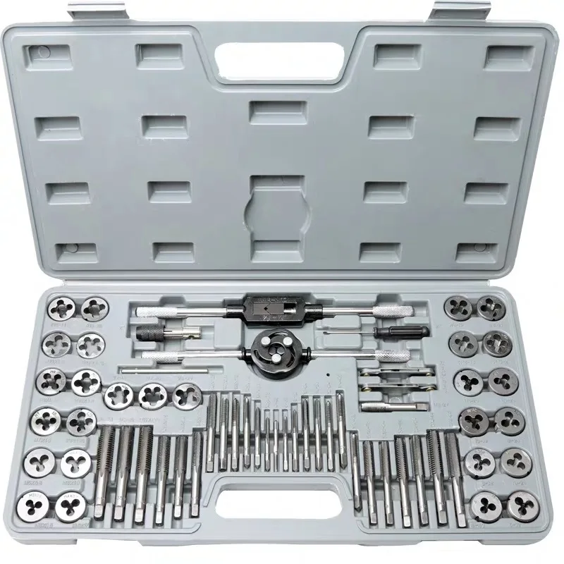 60Pcs Tap and Die Set High Speed Steel Titanium Tap and Die Combination Set For Cutting External & Internal Threads