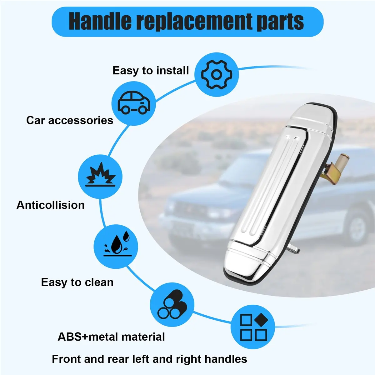 #14G (plating)Car Chrome Door Handle Accessories for Mitsubishi Pajero 1992-1997,Automotive Parts & Accessories