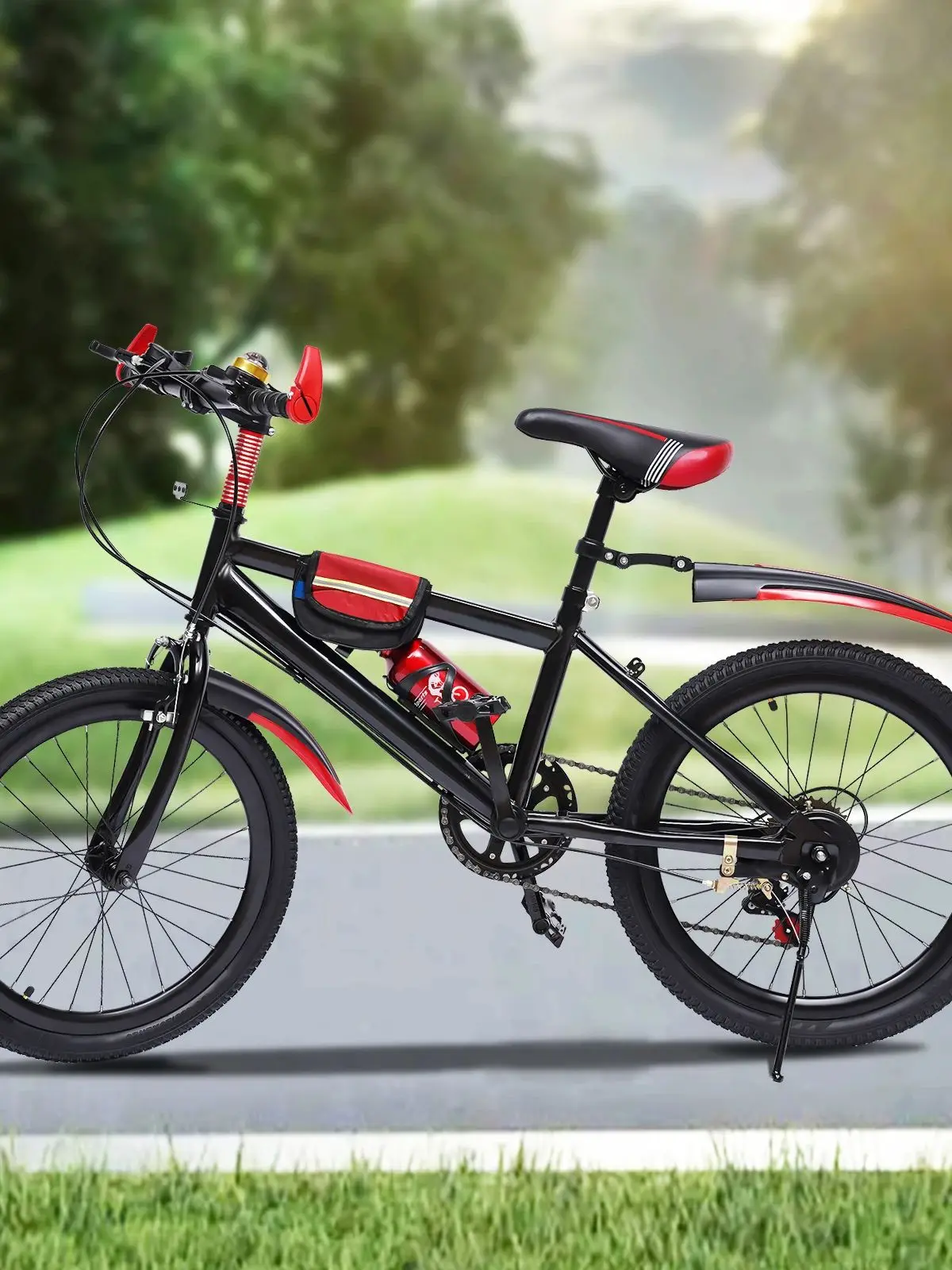 AliExpress 20" Mountain Bike Kids' Bicycles, 7 Speed Gears Children's Bike with Kettle&holder Height Adjustable for Riding on Roads