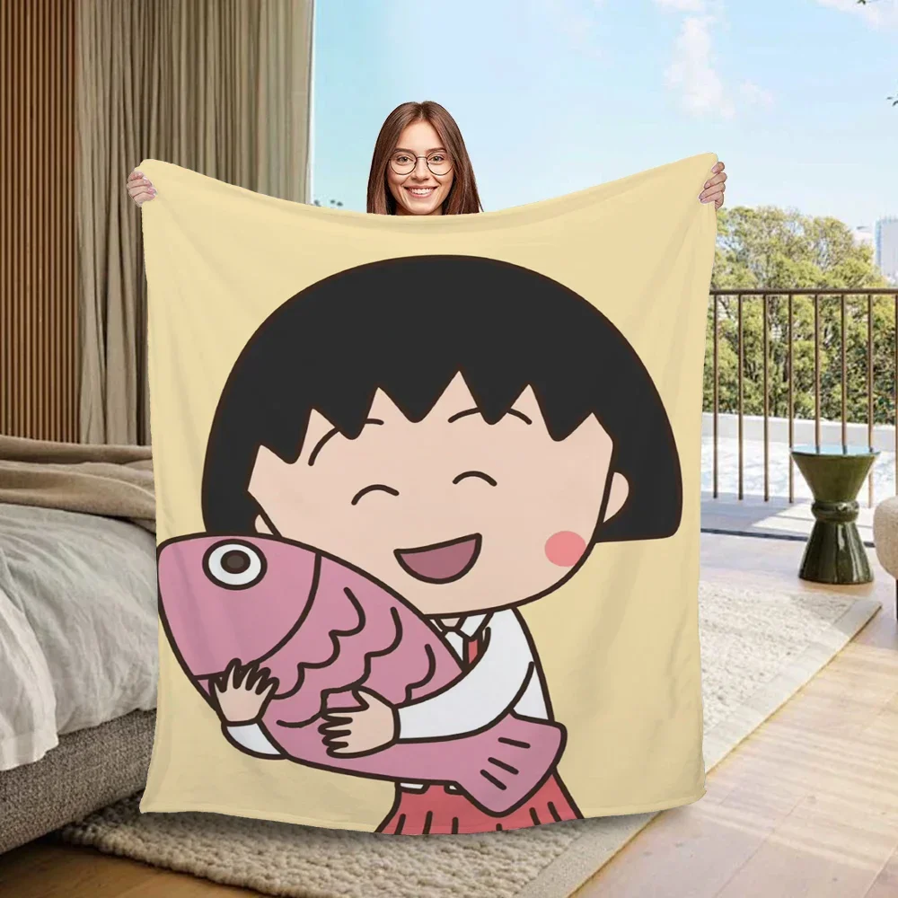 Chibi Marukos Decorative Sofa Blanket Throw Custom Blankets & Throws Fluffy Plaid Home and Decoration Beach Towel Luxury Bedding