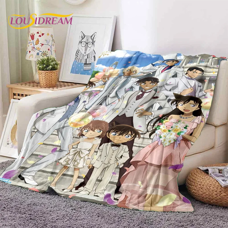 

Anime Detective Conan Cartoon Soft Blankets,Keep Warm Throw Blanket Comfortable Blanket for Picnic Beds Sofa Home Bedroom Gifts