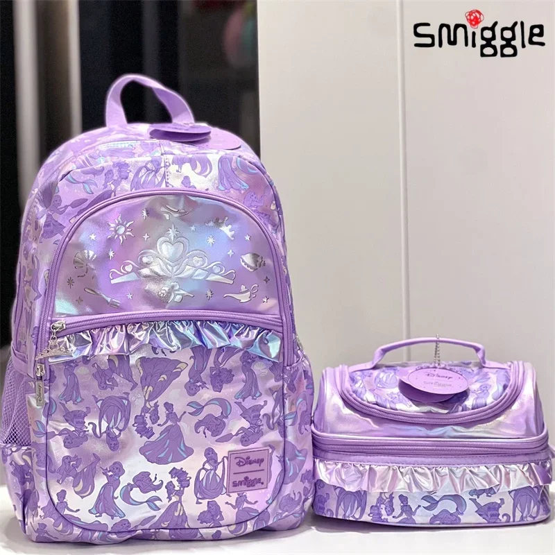 2024 New Disney Australian Smiggle Crown Princess Children'S School Bag Stationery Pen Box Lunch Bag Backpack Student Gift