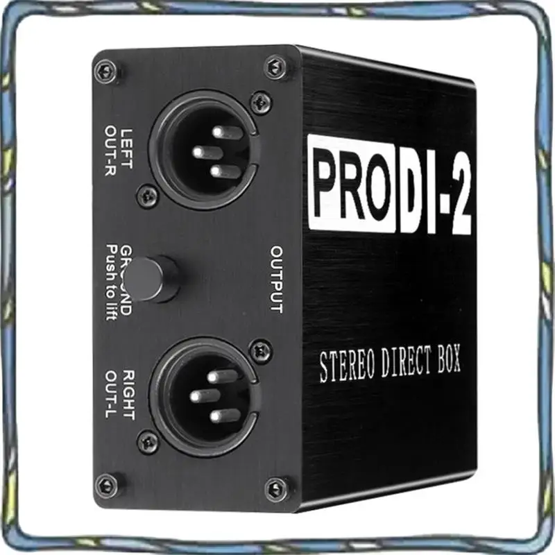 

1 Piece Audio DI Box Direct Injection Box Low Noise Guitar Bass DI 2 Channel Audio Converter