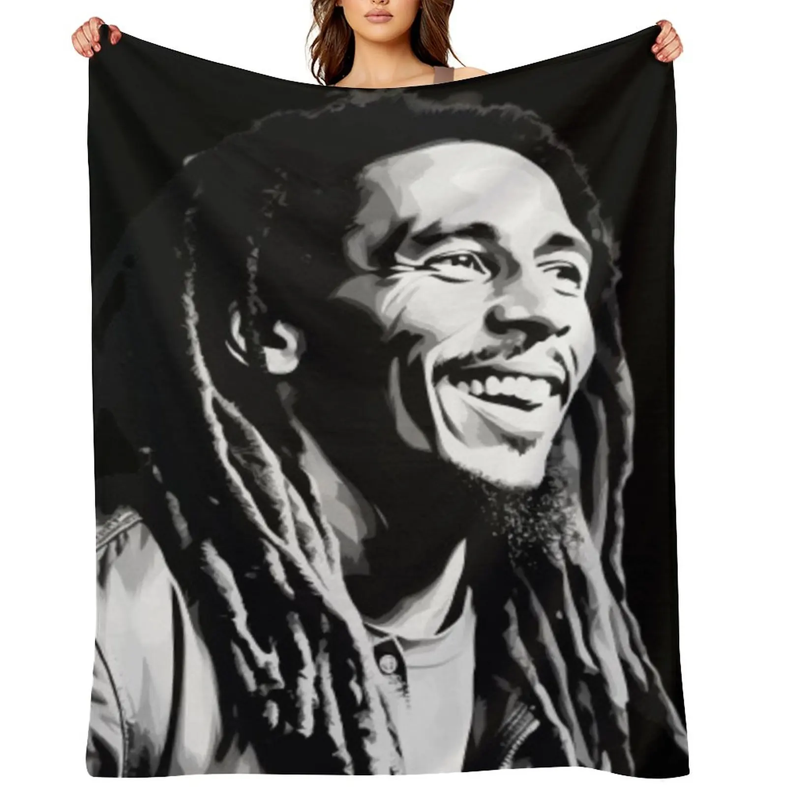 

Drawing Bob Marley Throw Blanket Decorative Sofa For Baby Heavy Decoratives Blankets