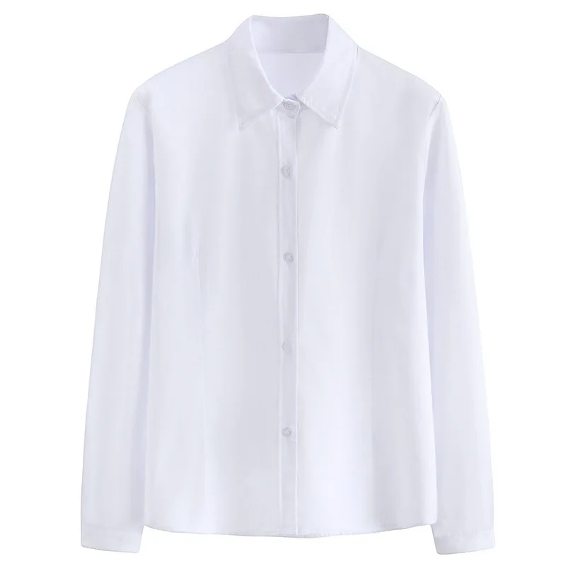 GOHYPDUG-uniforme escolar Jk para niñas, camisa de manga larga de algodón, color blanco, japonés