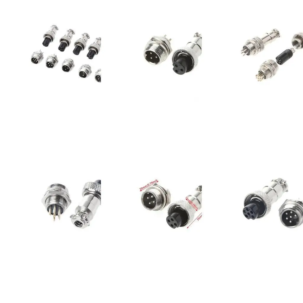 

652F 1 Set Waterproof Metal Aviation Wire Connector GX12 2/3/4/5/6 Pin Male & Female Circular Aviation Plug Connector
