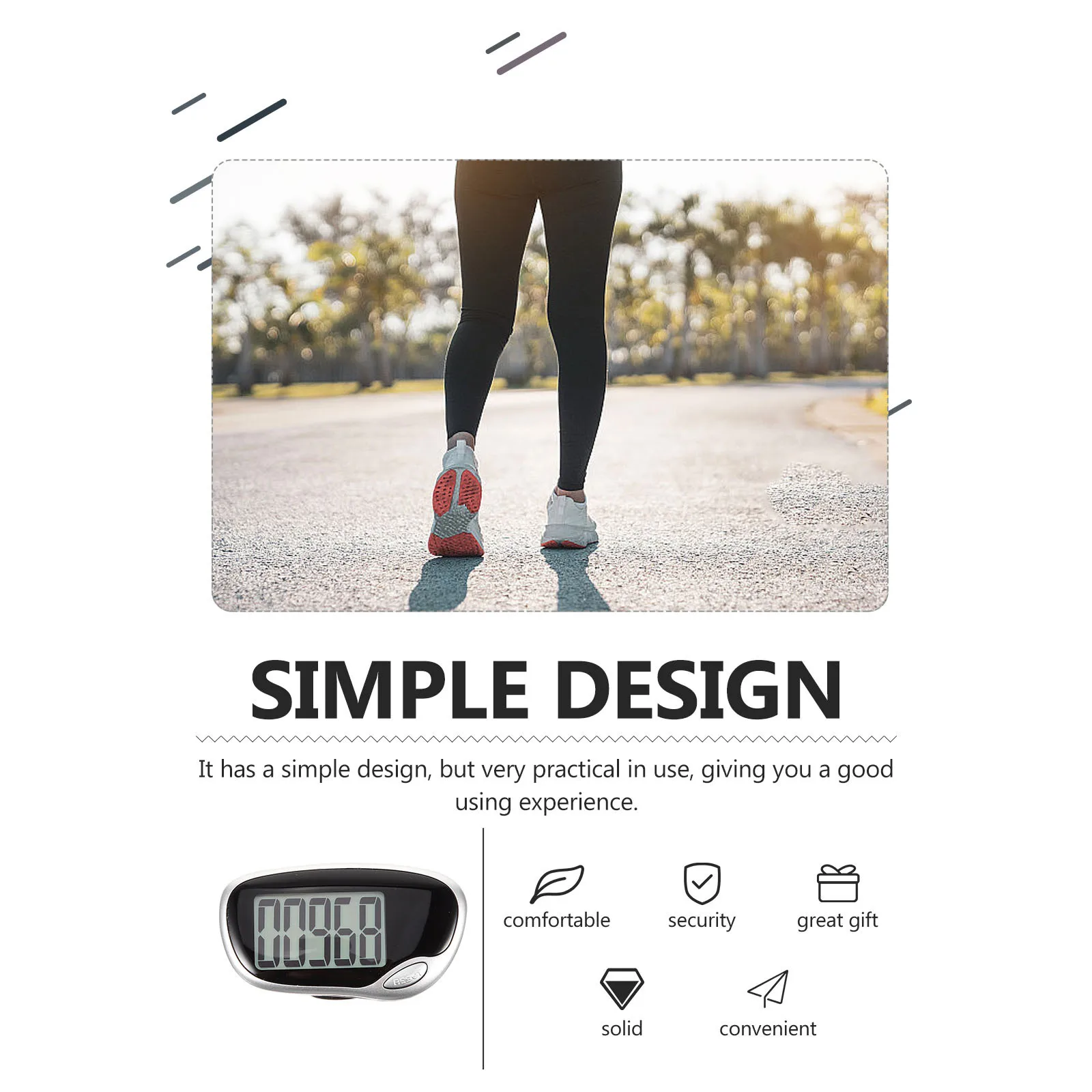 

Large Screen Pedometer Durable Abs Walking Counter Portable For Outdoor Fitness Creative Running Passometer