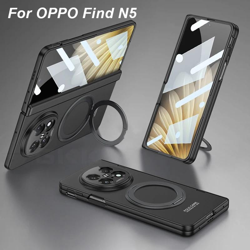 Magnetic Hinge 360 All-included Case for Oppo Find N5 Outer Screen Glass Magnetic Charge Ring Holder Cover for Oppo Find N5 Case