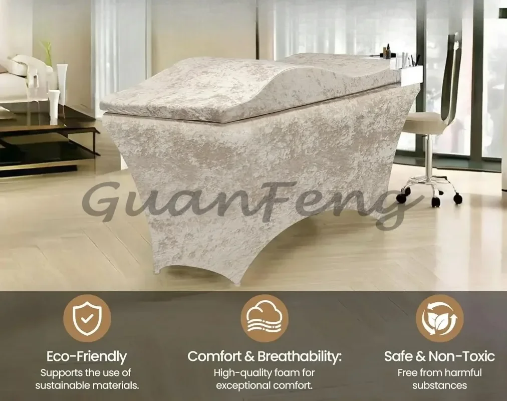 Foam Topper, Massage Table High-Density Foam Mattress Topper, Ergonomic Curved Lash Bed Cushion for Beauty Salon
