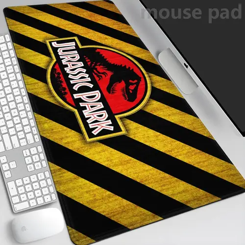 Imagen 1 del producto Jurassic Park en stock alfombrilla de ratón grande tamaño de alfombrilla de ordenador de PC para teclado de juego de bloqueo de borde grande