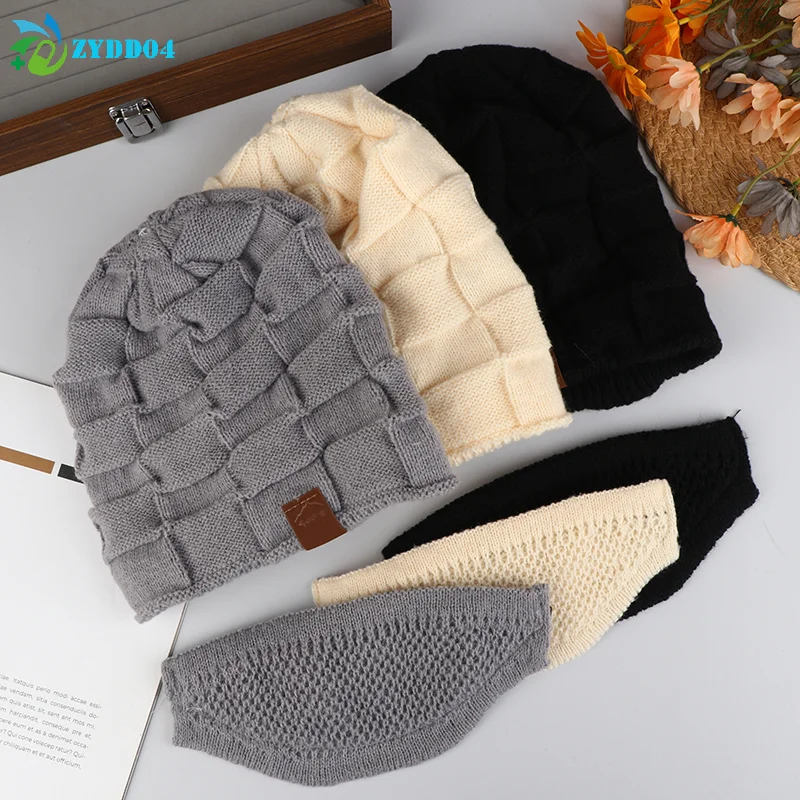 ●Warm Knitted Hat And Face Mask Set Winter Slouchy Beanie With Lightweight Warm Ear, Neck & Cheek Cover For Outdoor Sports