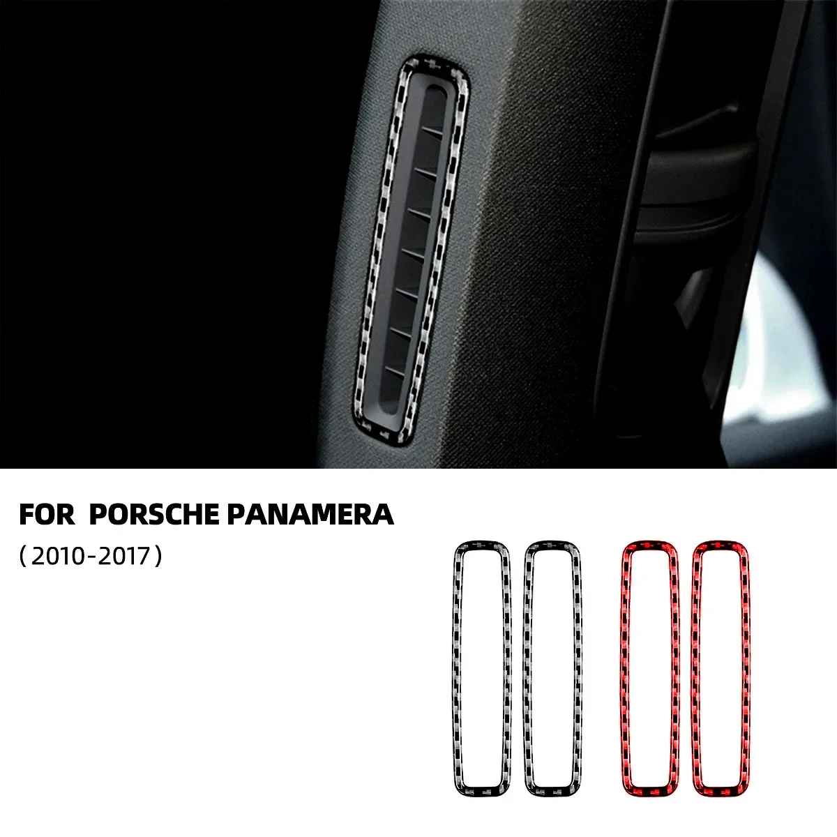 

For Porsche Panamera 2010-2017 Carbon Fiber B-pillar Air Outlet Decorative Strips Accesorios Para Auto Voiture Car Stickers Auto