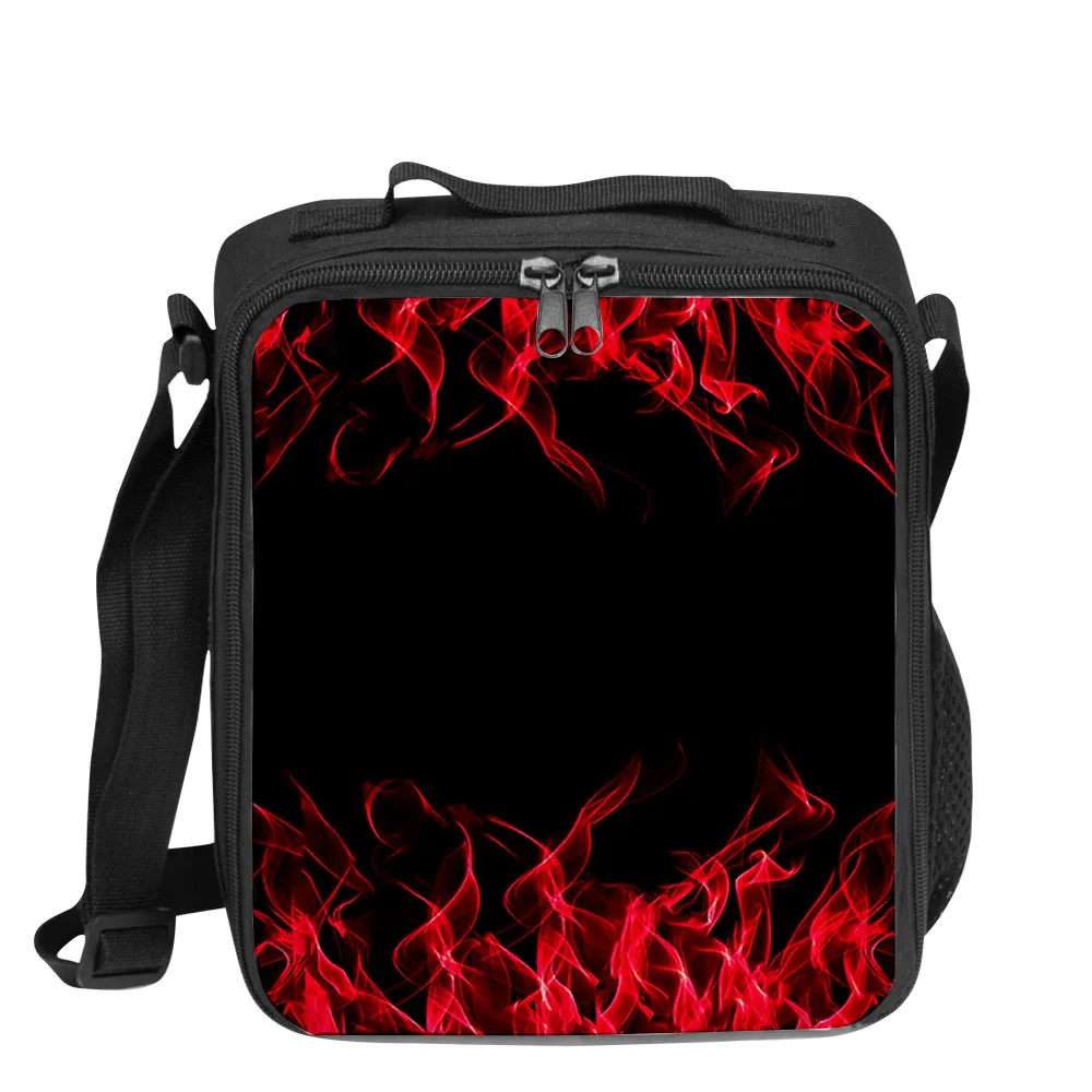 

Popular Youthful Student colour flame 3D Print Crossbody Insulated Handbags Ice Bags Lunchbox Thermal insulation Food Lunch Bag