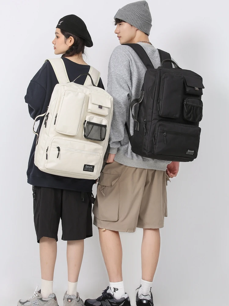 

Мужская модная двухобрастальная сумка Santsor Travel для школьников средней школы, многофункциональная сумка для книг из ткани Ox на молнии...