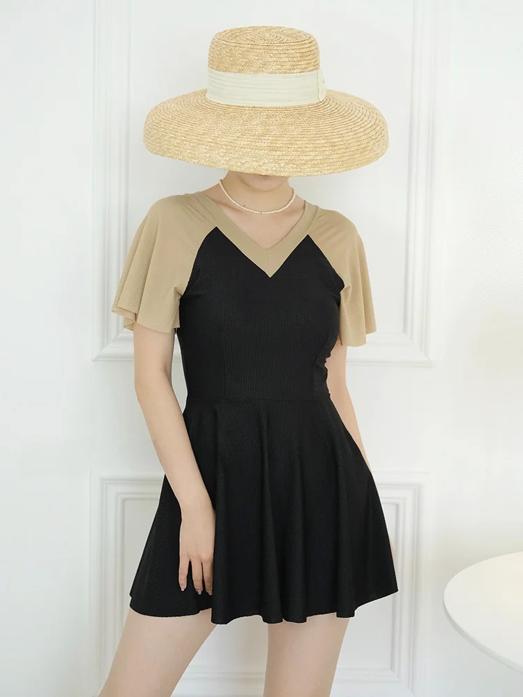 

Conservative Plaid ort Sve Women's Swimming Suit 2026 New Sle Slimming Separate Briefs Hot Spring Adult Swimwear