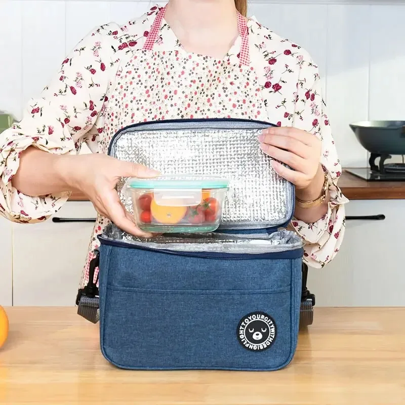 Nuovo Lunchbox portatile impermeabile per il pranzo borsa termica per ufficio con tracolla borsa termica per alimenti borsa da Picnic per coppie