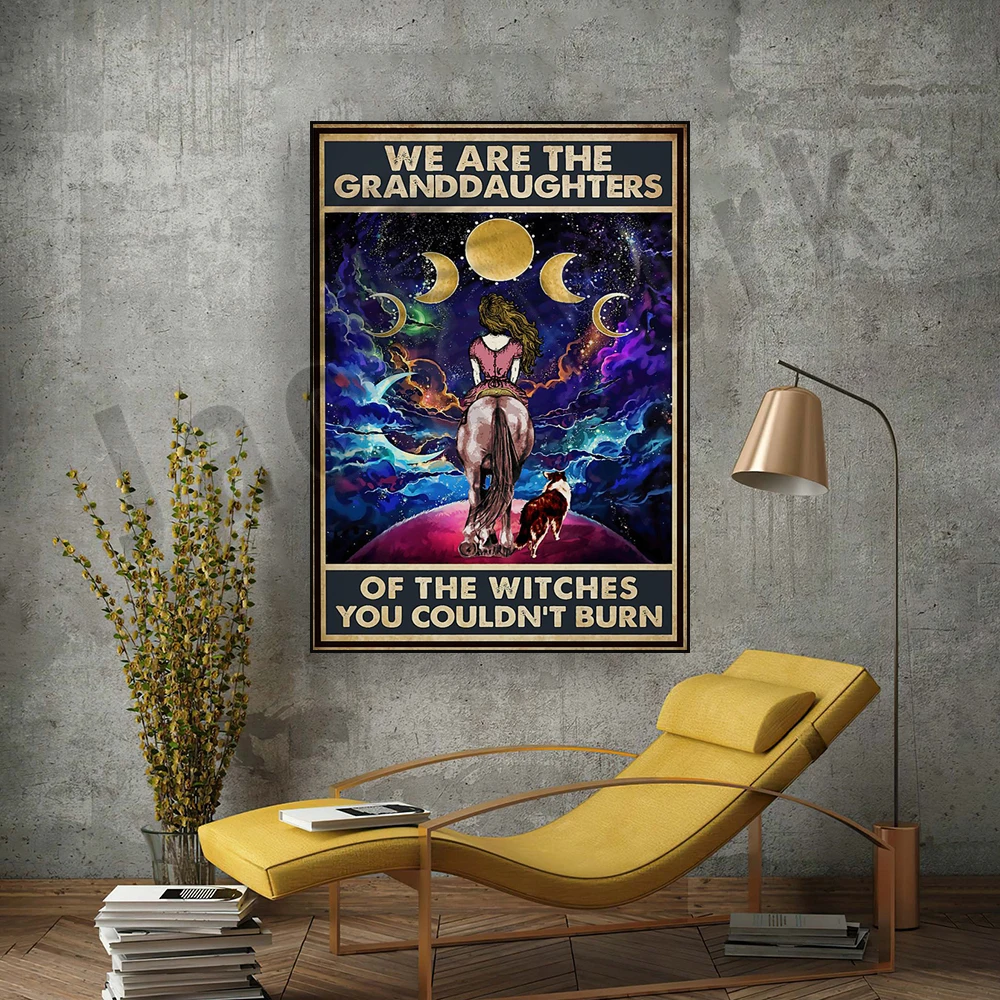 We Are The Granddaughter Of The Witch You Can't Burn Poster, Cowgirl Poster, Hippie Witch, Horse Girl Poster, Hippie Art Print