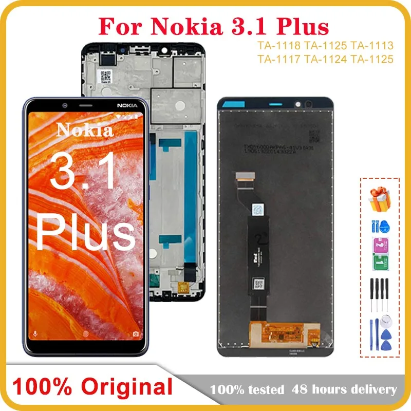 

6.0" Original LCD For Nokia 3.1 Plus TA-1118 TA-1104 TA-1125 TA-1117 LCD Display Touch Screen Digitizer Assembly With Frame