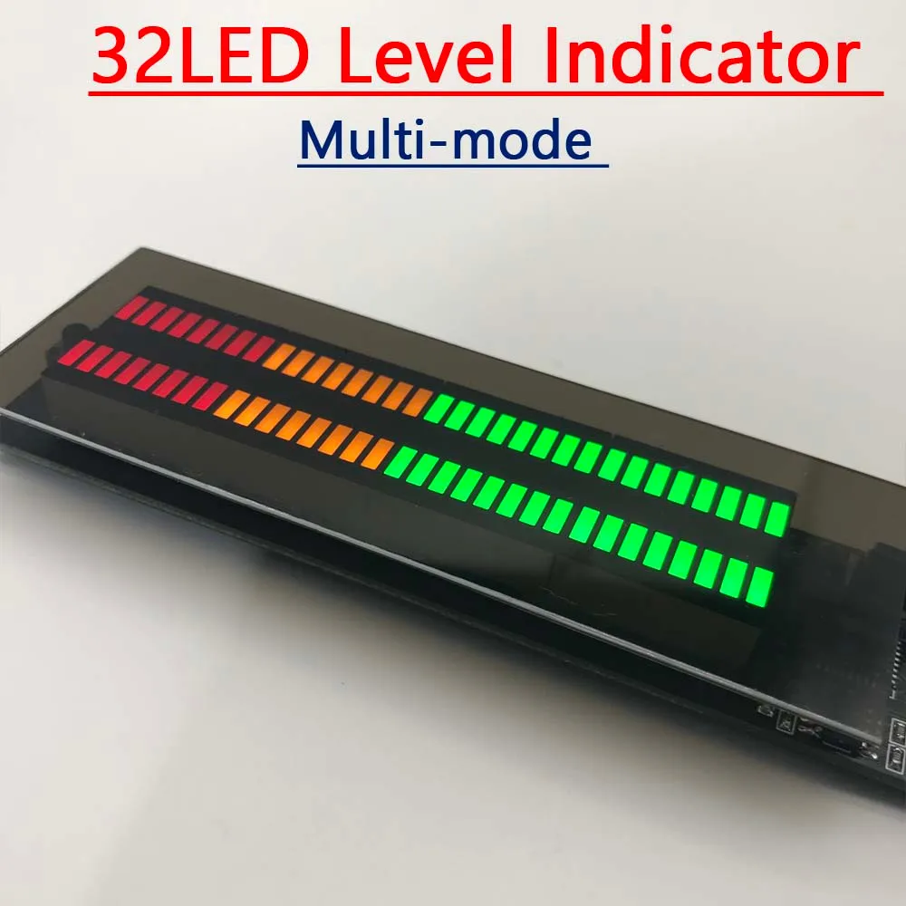 Multi-mode 32 LED Level Indicator Music Spectrum Display Atmosphere Light Audio Rhythm Lamp VU Meter FOR DC 12V CAR Player