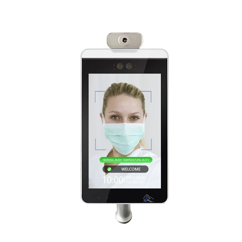 Factory low moq health QR code scanner Access Control Systems temperature measurement machine Ai Face Recognition Camera