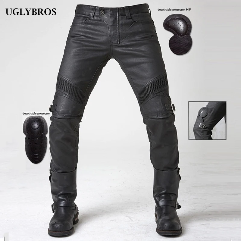 

Uglybros Men's MOTORPOOL Black Jeans Leisure Motorcycle Jeans Pants Of Locomotive Riding Motorbike Pants