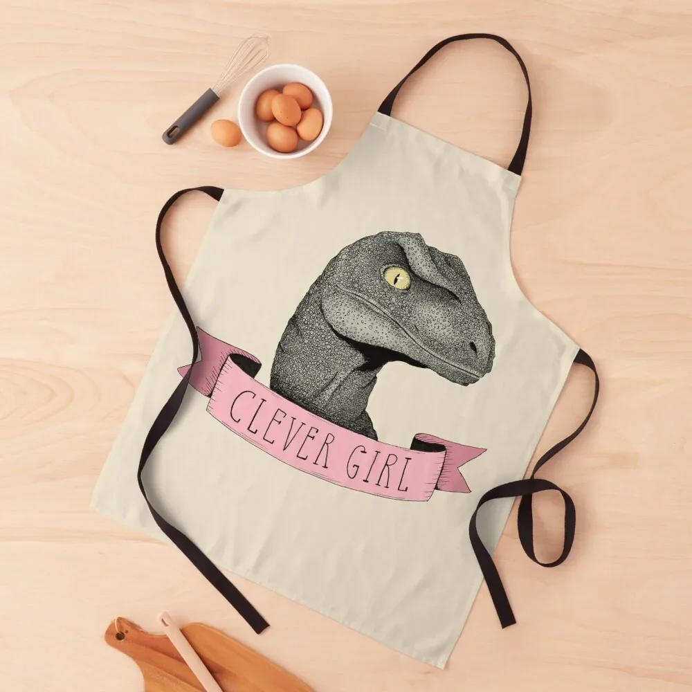 Clever Girl raptor dinosaur Apron cooks clothes Chef Uniform Women Apron