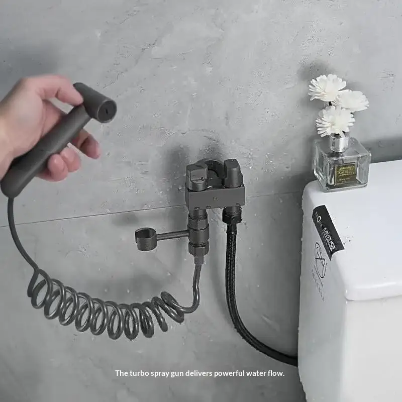Handbrausehalter 360 ° Drehbare, bohrfreie Halterung, universell für Badezimmer-Toilettensprüher – Detail 6
