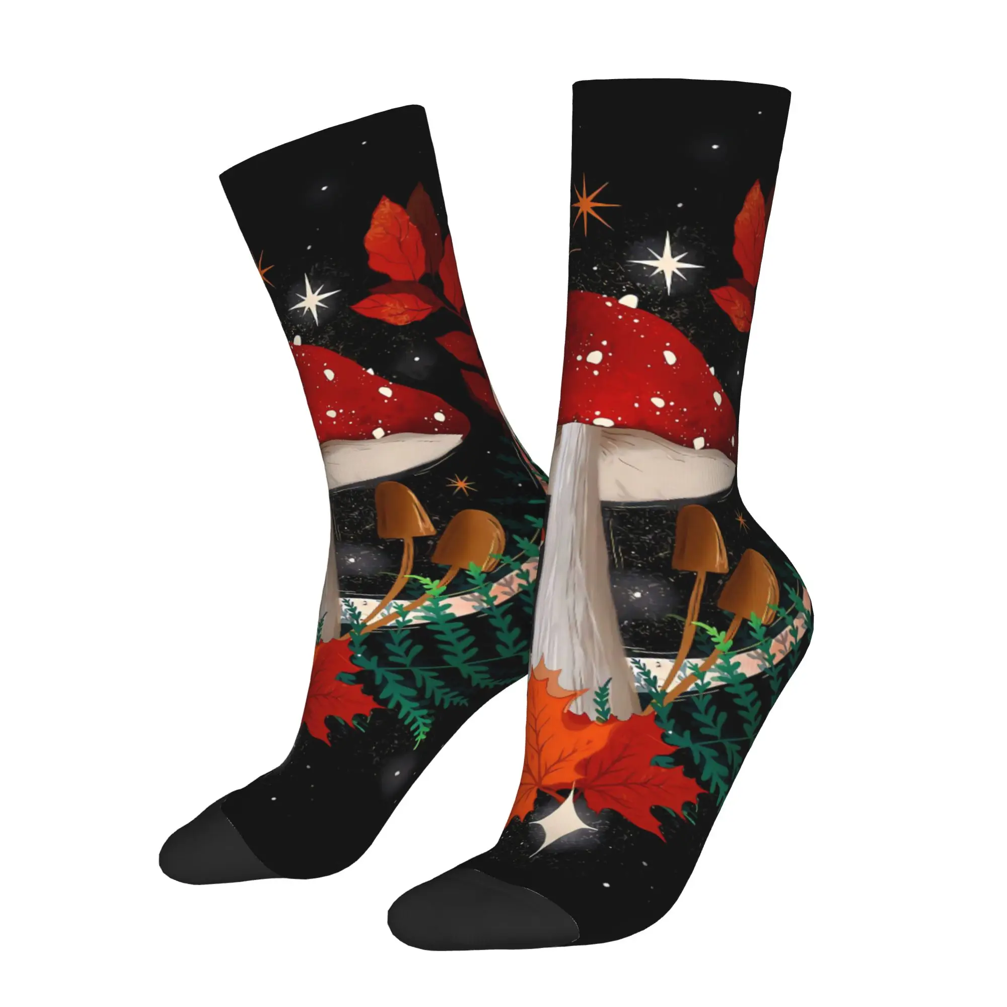 

Mushroom Moon Sock Printed Man Polyester Fashion Popular