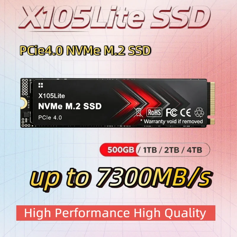 X105Lite NVME SSD M2 NVMe Portable Hard Drive Solid State Disk PCIE4.0 up to 7300MB/s 500GB 1TB 2TB 4TB for Laptop Desktop