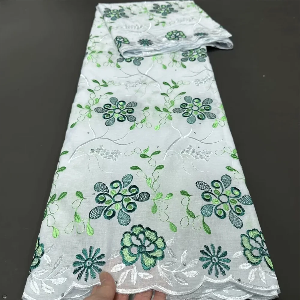 Latest African Cotton Lace Fabric 2024 Hight Qualiry Swiss Voile Lace in Switzerland Lace Fabric Nigeria For Women Wedding Dress