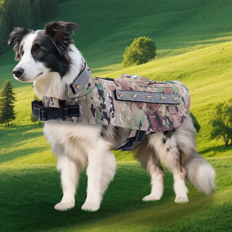 Abrigo antimordiscos con arnés para perro: ropa protectora acolchada - imagen 2