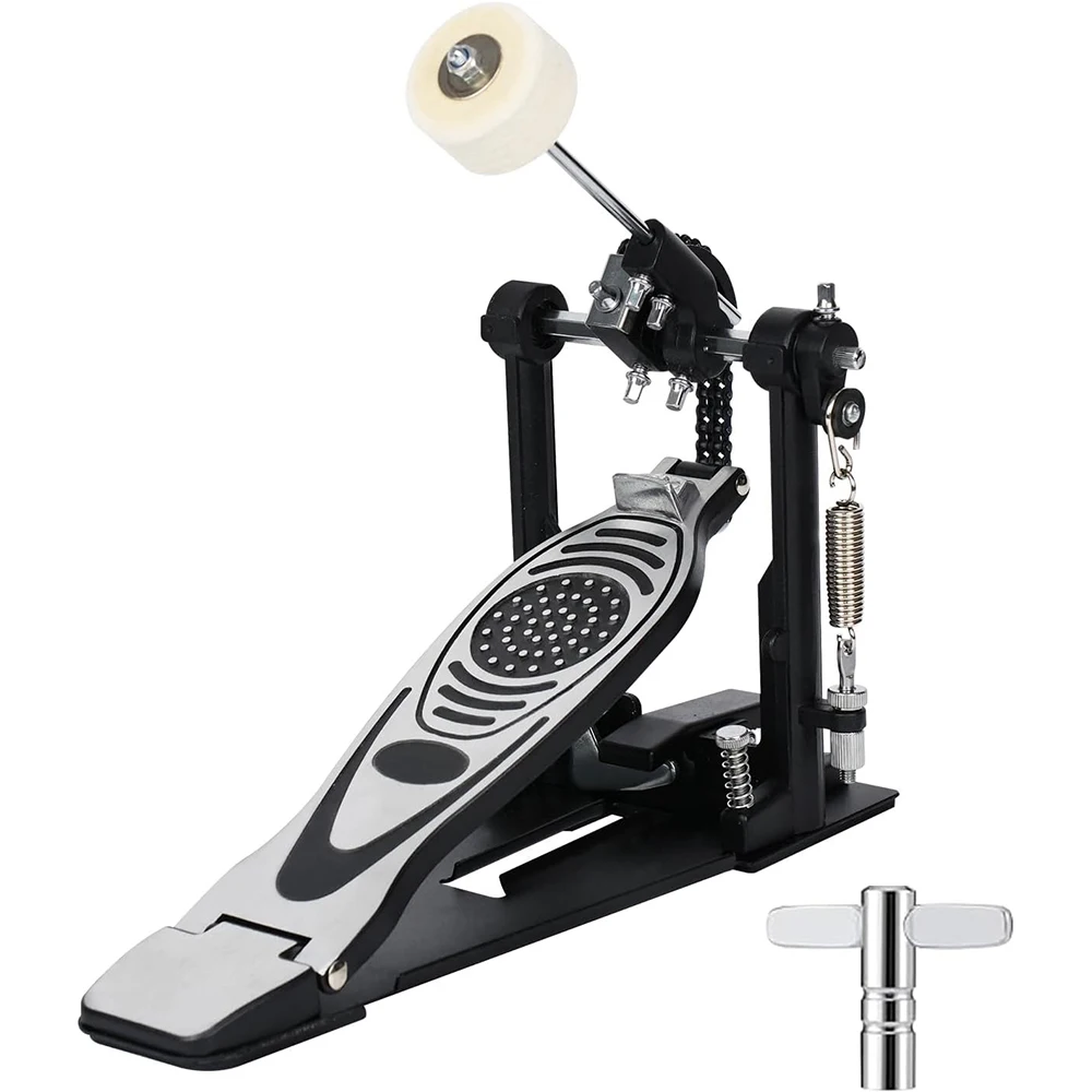 

Wholesale Double Chain Drive Adjustable Beater Head Pedal Bass Drum Pedal Kick Single Bass Drum Pedal with Wrench