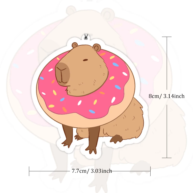 Car Air Freshener Hanging Paper Provides Long Lasting Scent for Auto or Home Fuuny Pink Donut Capybara Accessories Interior