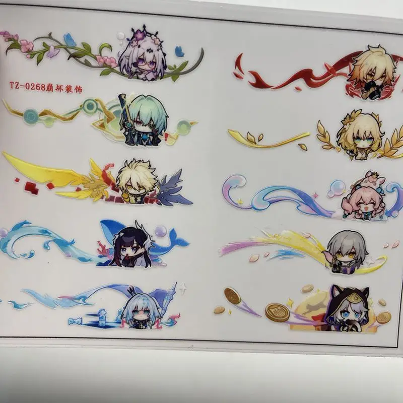 

Игра Honkai: Star Rail Phainon, водонепроницаемые наклейки «сделай сам», 3D переводные наклейки с кристаллами UV DTF для очков, компьютера, чашки с водой