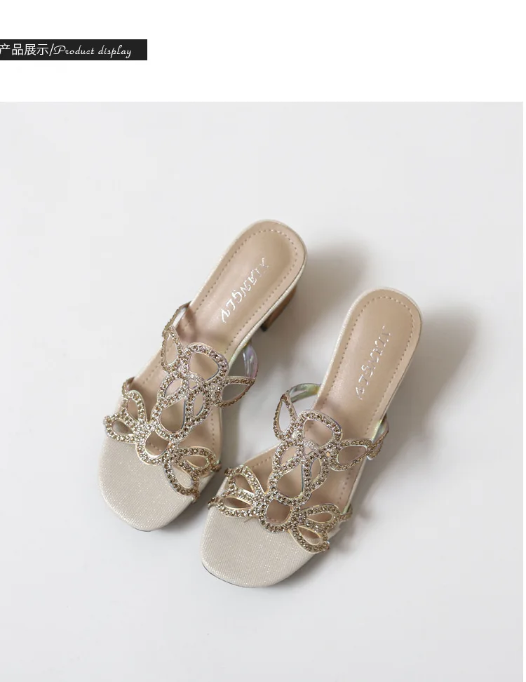 6.5CM High Heel Sandals for  2023 Summer Leisure Fairy Style Retro Rhinestone Roman Shoes for Women 322-6