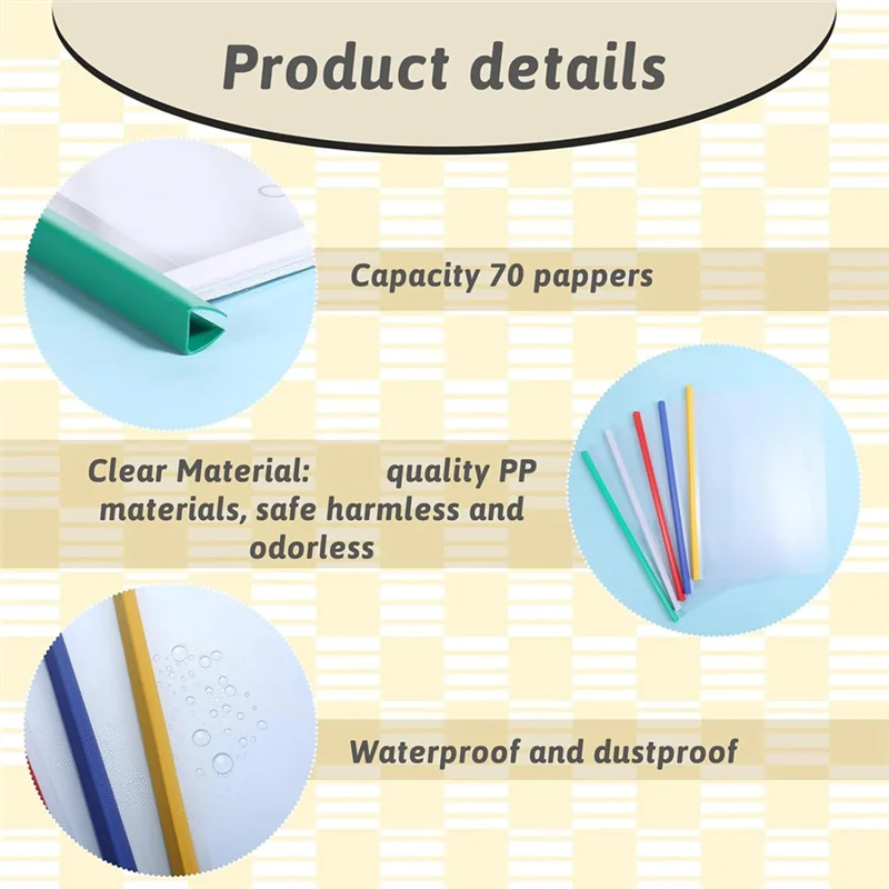 Pack Clear Report Covers With 50 Sheets Of 70 Capacity Including 9Mm Transparent Resume Folders And Sliding Binding Bars