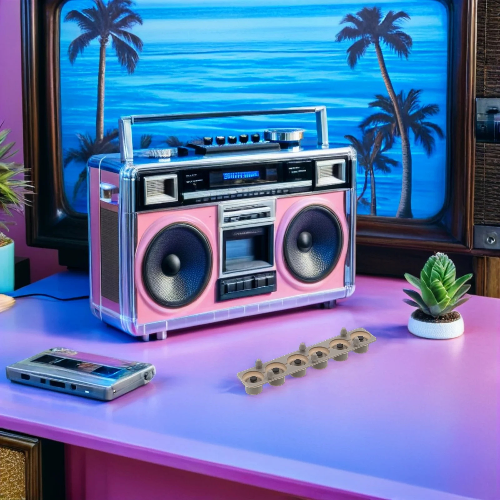 

2Pcs Replacement Key Contact Sheets - Conductive Silicone Strips for Electronic Keyboard Fixing Easy DIY Installation 6 Key