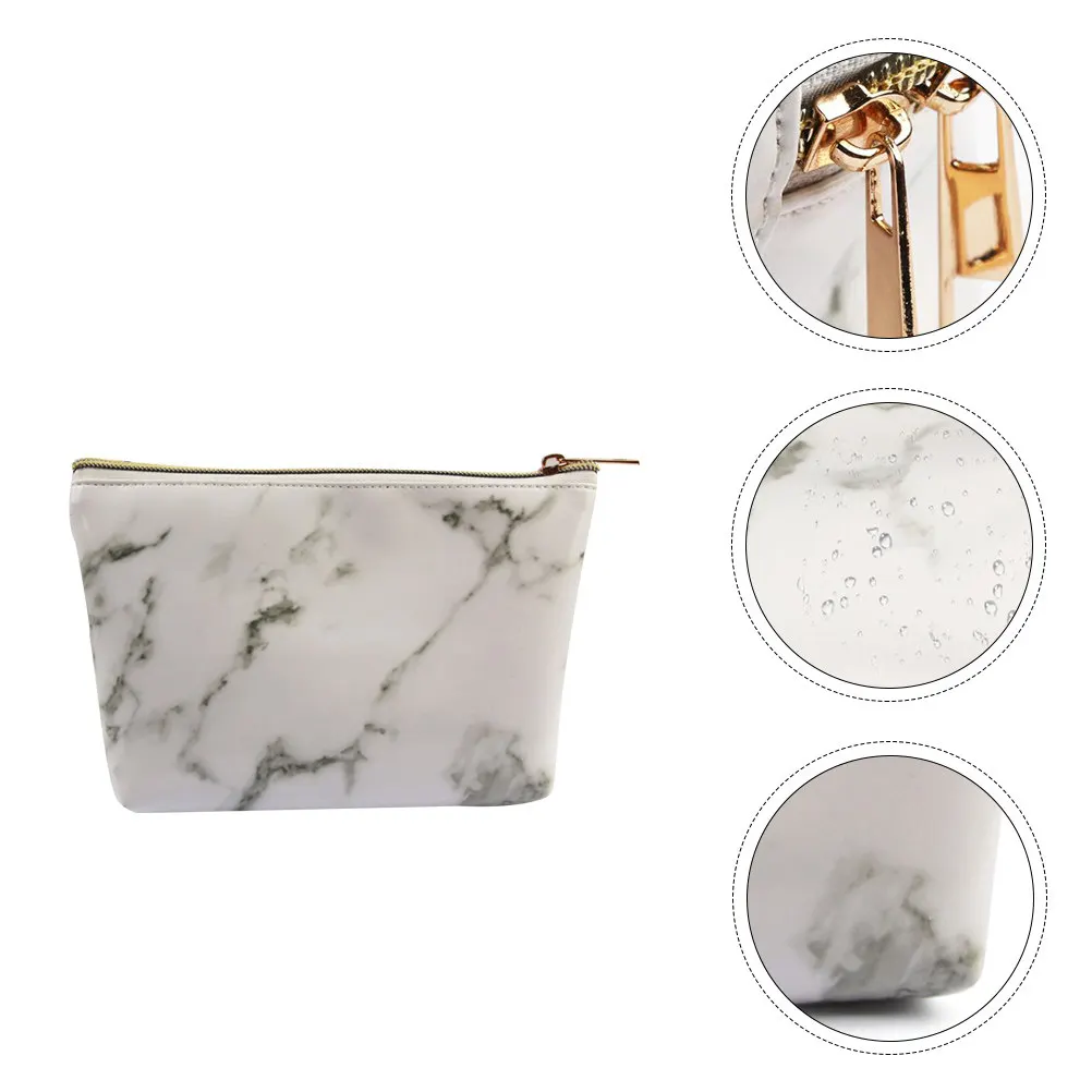 

1Pcs Waterproof PU Marble Bag Stylish Durable Makeup Pouch Travel Organizer Bag Makeup Pouch