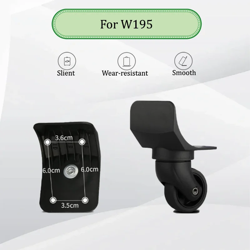 

Для W195 бесшумные поворотные колеса для багажа, прочные сменные ролики, подходят для большинства чемоданов, запасные части против царапин
