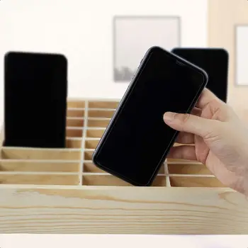 36Grid Dřevěný držák na mobilní telefon Stolní organizér Úložný box pro učebnu Kancelář 36Grid 10 nejlepší prodej dřevěný držák na mobilní telefon - №5