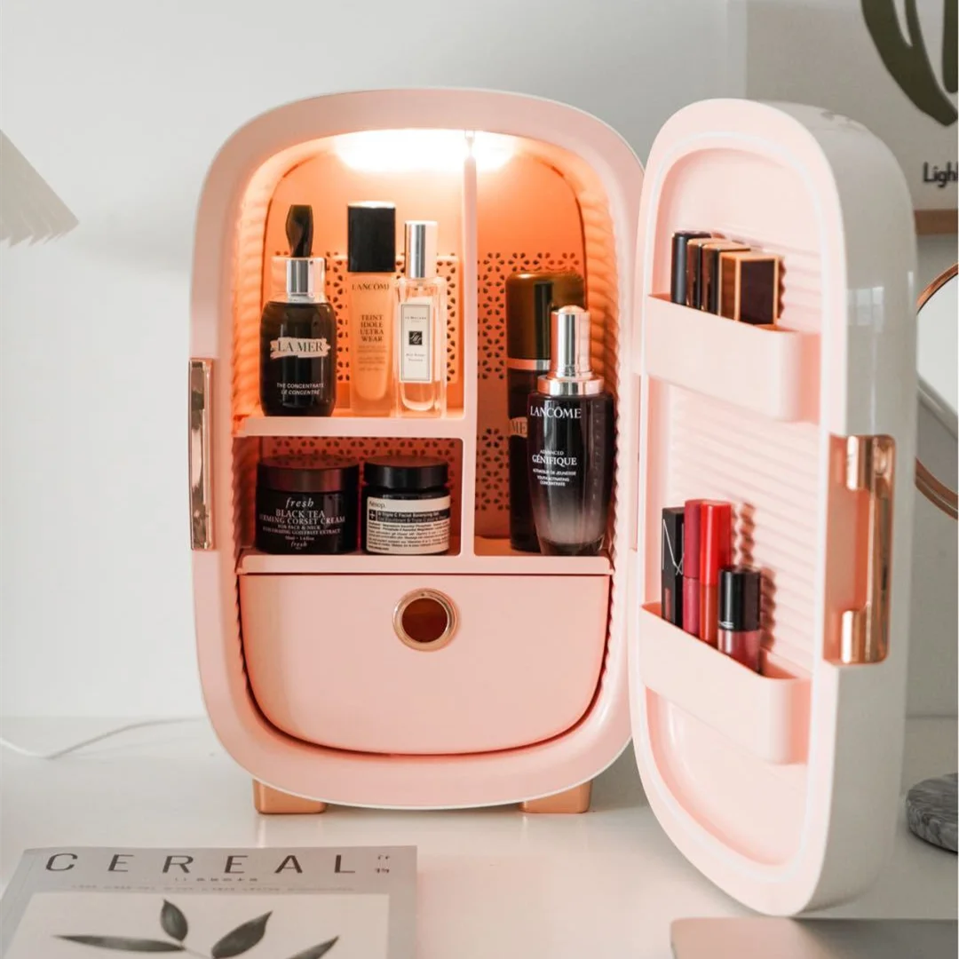 Beautifully Designed Cooluli Beauty 12L Mini Pink Skincare Fridge for Storing Masks or Jade Rollers Christmas Gifts